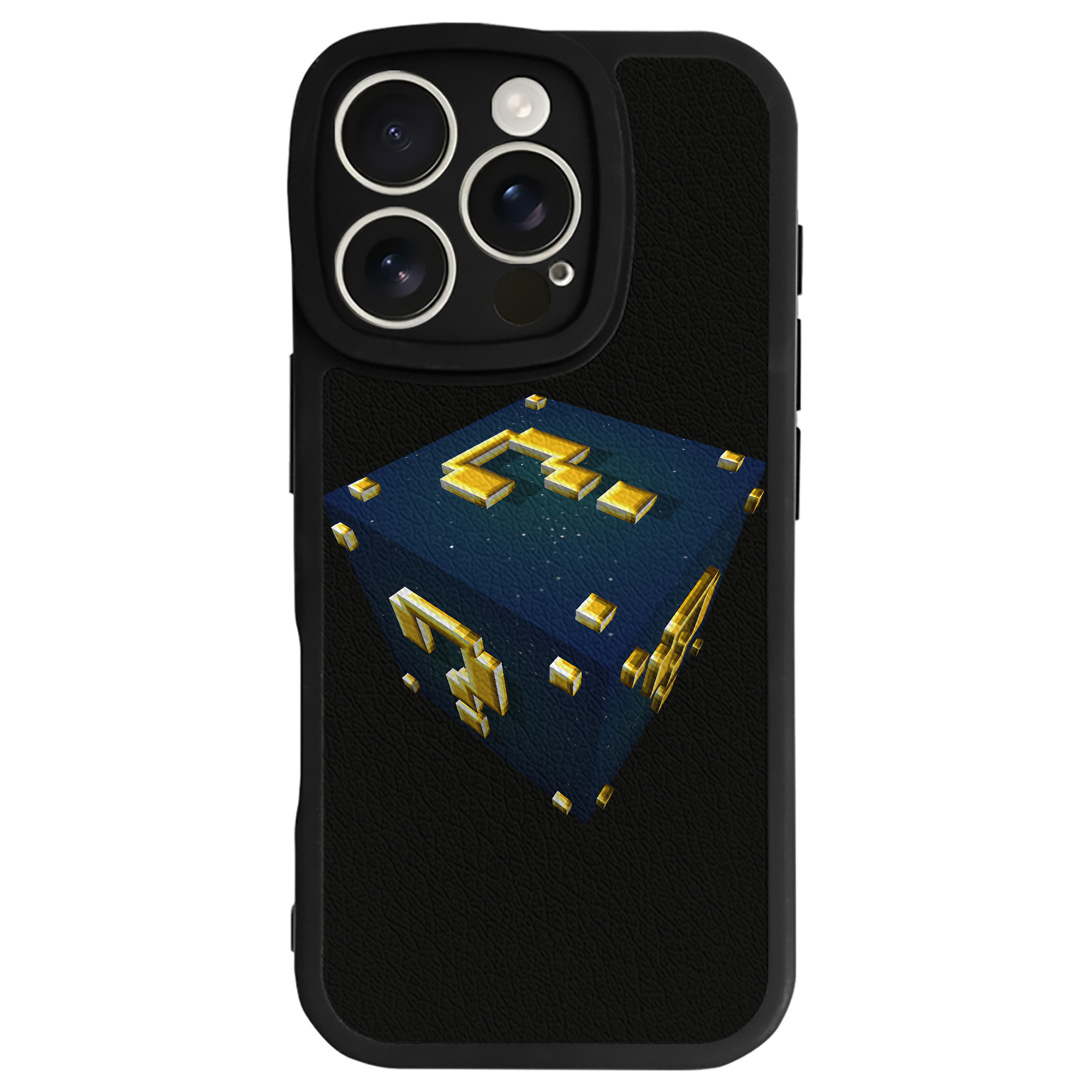 （画像用） マインクラフト ブロックの世界 Minecraft MC Block world 【iPhone 16シリーズ対応】シリコンスマホケース（レザー調） 材質：シリコン